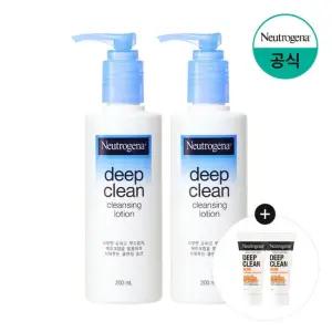 딥클린 클렌징 로션 200ml x2 + 증)아크네 포밍 클렌저 10g x2