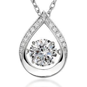 아린자 모이사나이트 여성용 목걸이, 캐럿 댄싱 다이아몬드 1개, 스털링 실버 물방울 펜던트 925개, 플로