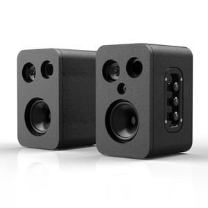 지에르벤 책장 스피커, 60W 액티브 블루투스 5.4 우드 인클로저, 3D 서브우퍼 서라운드 사운드 가정용, 스튜디오, 게임용, 2종 세트, 블랙