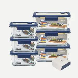 네오플램 글라쎄Z 진공 내열유리 밀폐용기 6종(460mlx3+1.2Lx3)+전용 펌프