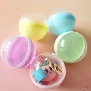 컬러풀 대형 70mm 투명 뽑기캡슐 가챠볼 어린이집 키즈카페 이벤트 경품