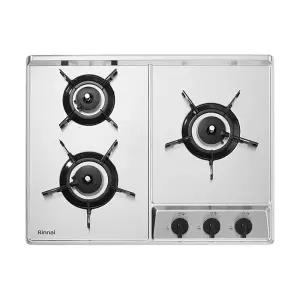 25년형 더 빌트인 린나이 가스레인지 3구 실버 매립형 가스쿡탑 건전지타입 INBS301DJ