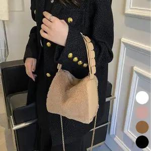 [콩심팥심]여성 겨울 퍼 크로스백 미니 가방 토트백 털 손가방
