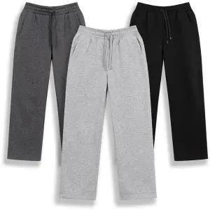 [디바옴므]겨울 보아털 안감 세미 와이드핏 스트레이트 밴딩 스판 팬츠 바지 기모 트레이닝