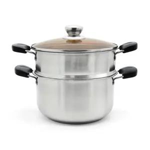 퀸센스 스테인리스 IH 인덕션 겸용 멀티 찜 쿠커 다용도 2단 찜 양수 냄비 24CM