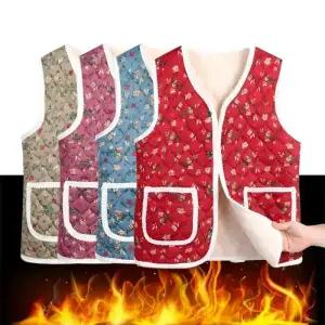 할머니 조끼 꽃담은 포켓 방한 누빔 촌캉스룩 김장 조끼 수면 빅사이즈