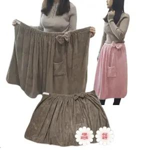 이레유통 리본 극세사담요 치마 무릎 입는 담요