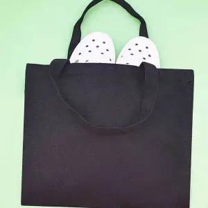[콩심팥심]무지 캔버스 블랙 가벼운 토트백 에코백 가로 S