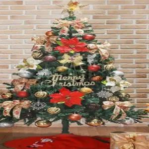 180CM 카니발 골드 레드 스카치트리 풀세트 크리스마스장식전구 장식소품 풍성한트리