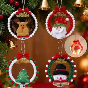 LED 펠트 리스틀 크리스마스장식 오너먼트 무드등 만들기 DIY키트 트리장식 크리스마스용품