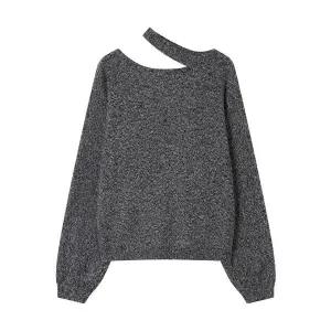 [GGPX]오픈 숄더 트임 긴팔 니트 (GPDKT003D)