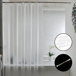 무타공 샤워커튼 욕실 방수 화장실 PEVA 고급 호텔식 디자인 커튼 커튼봉 세트 불투명/샤워/봉/커텐