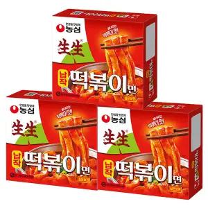 농심 생생납작 떡볶이면 258g 3개
