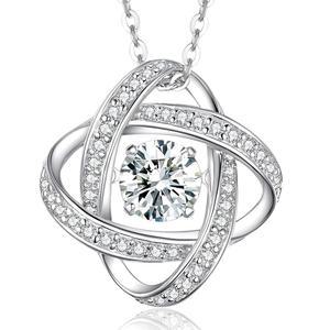 보야 모이사나이트 목걸이, 여성용 0.5-1 캐럿 댄싱 D 컬러 VVS1 원형 펜던트 주얼리, 여성 엄마/아내를 위한 어버이날 주얼리 선물