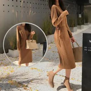 미시룩 가을 겨울 니트 원피스 꾸안꾸 하객룩 상견례