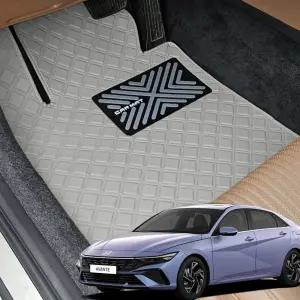 차바라기 아반떼 CN7 페이스리프트 스퀘어 바닥매트 가죽 카매트 발판 하이브리드 가솔린 LPG 용품