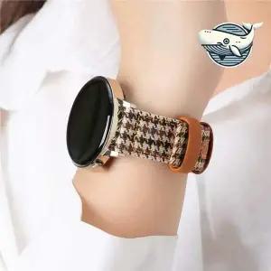 갤럭시 워치 스트랩 캔버스 가죽 조합형 시계