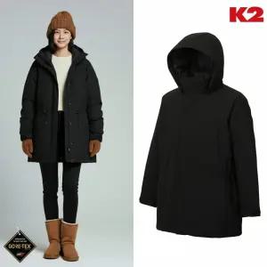 [백화점 출고] K2 패딩 여성 맥 파카 블랙 고어텍스 방수 방풍 후드 탈부착 미들 숏 자켓 점퍼