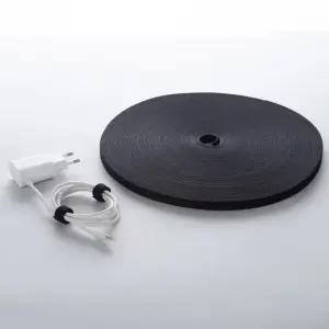 50M 케이블타이(폭 12MM) 탈부착 테이프 (블랙)-찍찍이.찍찍이선정리.전선정리.케이블타이.케이블묶음.케