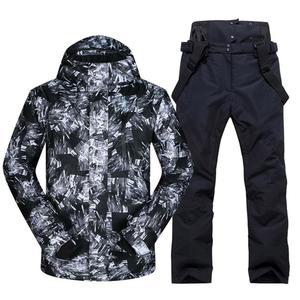 리이옐레 남성 스키 재킷 바지 겨울 따뜻한 방풍 방수 야외 스포츠 스노보드 코트 스키복