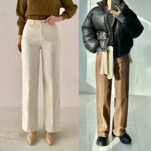 기모 피치세미와이드 겨울 하우룩 밴딩 피치기모 코튼일자통바지