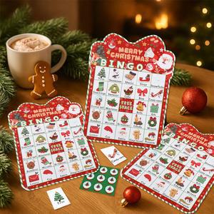 2025 크리스마스 빙고 게임 카드 메리 홈 데코 세트 나비다드 나탈 선물 2026