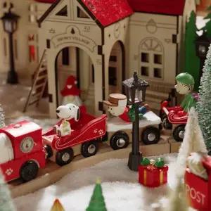 [피너츠 공식 콜라보] 스누피 피규어 움직이는 크리스마스 전동 기차