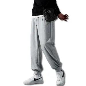회색트레이닝바지(XL-5XL) 겨울 남자 조거 기모 트레이닝복 체육복 바지