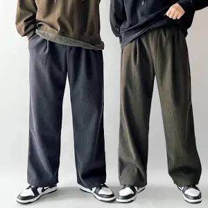 남자 기모 와이드 핀턱 골덴 바지 코듀로이팬츠