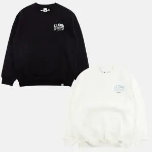 [르꼬끄] 공용 루즈핏 베이직 로고 기모 맨투맨 QP423TFSO2