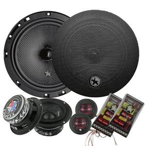 HK63 | 6.5인치 3방향 부품 자동차 스피커 세트 - 180와트 RMS / 360와트 MAX 20mm 페로 유체 트위터, 4옴, 1인치 KSV 보이스 코일. 4개, 트위터 2개, 크로스오버 그릴 2개(페어)