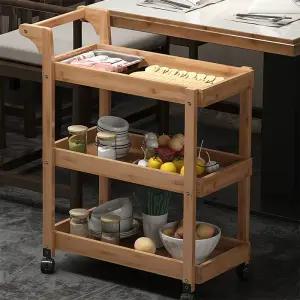 원목 트롤리 피부샵 미용웨건 3단