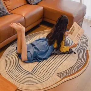 비정형 러그 패턴 카펫 고급 식탁밑 북유럽 새싹 인테리어