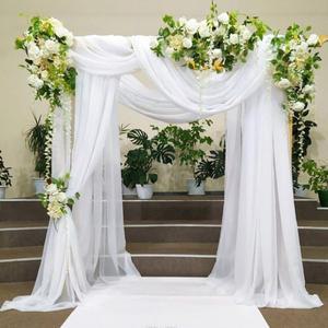 6m 웨딩 아치 드레이프 쉬폰 Organza Tulle Sheer Fabric Draping 커튼 커튼 결혼식 배경 드레이핑 장식