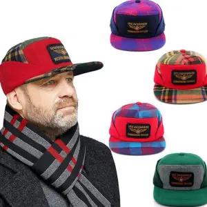 남자 귀달이 모자 방한 겨울 플리스 남성 귀달이 모자 체크