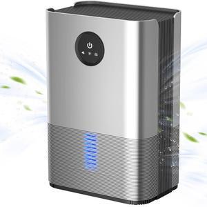 PTHRAOUTA 배수 호스가 있는 소형 제습기, (850평방피트) 가정용 자동 꺼짐 냄새 제거용 휴대용 미니 욕실 RV 옷장 실내용 듀악 코어 안전 50온스