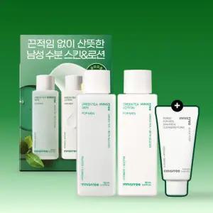 이니스프리 그린티 스킨  로션 포맨 스킨케어 세트 (150mL+150mL)