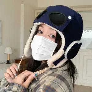 여성 고글 포인트 귀달이 퍼안감 코듀로이 귀덮개 턱스트랩 모자 방한 골덴