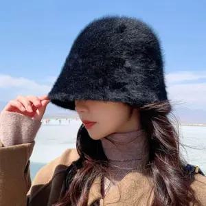 여성 소프트한 촉감 데일리 사이즈 조절 부드러운 쉐입 겨울 코디 아이템 벙거지 페이크 모자