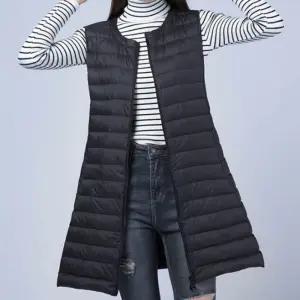 여성 차이나넥 롱조끼 가벼운 레이어드 이너 간절기 겨울 보관파우치 경량패딩 롱경량