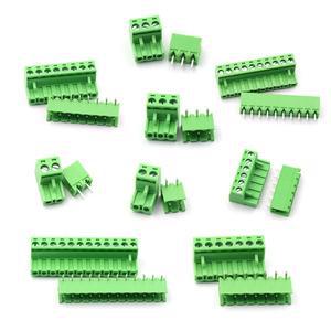5쌍 5.08mm 2EDG 2/3/4/5/6핀 PCB 스크류 터미널 블록 와이어 커넥터 피치 300V10A 스트레이트 핀 플매트