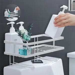 욕실 공간활용 양변기 선반 B70 수납 무타공 스틸