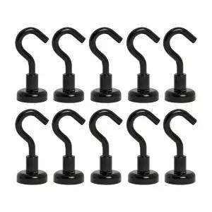 초강력 네오디움 고리자석 후크 16mm 블랙 1SET(10P)/자석/브라켓/걸이/소품/회전/고리/소형/고리형/16MM