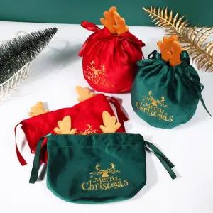 루돌프주머니 소품 귀여운 크리스마스 복조리 포장 복주머니 파우치 선물 가방 자루 미니 복주머니 스트링
