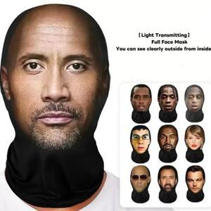 흥미로운 3D 프린팅 무봉제 호날두 카니예 마스크 모자 코스프레 얼굴 가면 파티 소품 할로윈