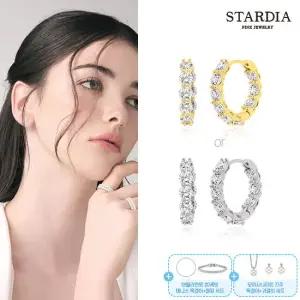 18K 이터니티 1.2캐럿 원터치 귀걸이 + 테니스 팔찌 + 테니스 목걸이 + 진주 목