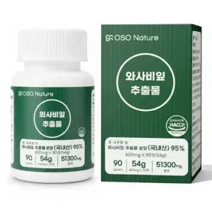 국산 와사비잎 추출물 600mg 이소비텍신 90정, 1개