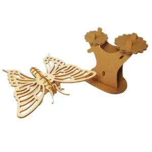 어린이 3D 입체 나무 퍼즐 곤충 모형 미니 나비 만들기 우드퍼즐 DIY 조립 거치대 키트 재료 목재 피규어