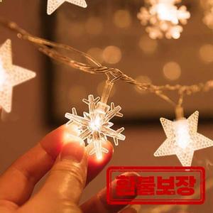 1-10M 크리스마스 조명 눈송이 모양 스트링 라이트 요정 가랜드 스타 LED 램프 가정용 트리 DIY 장식