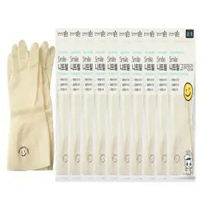 명진 니트릴 고무장갑 흰색 소형(S) 10입